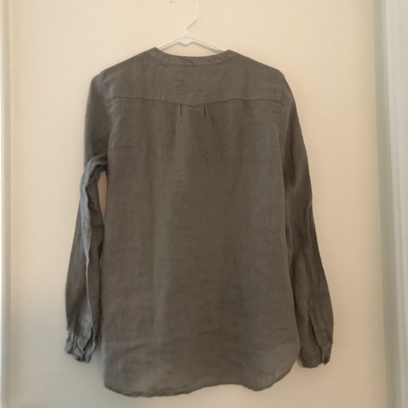 EUC 0039 Italian linen buttondown tunic top - Picture 5 of 7